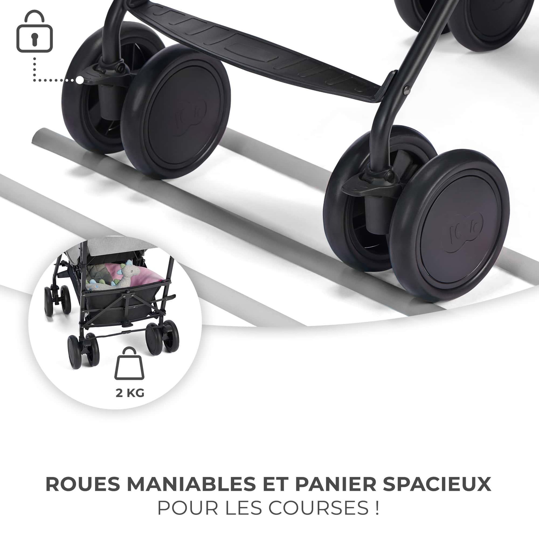 Voir la diapositive 4 : KINDERKRAFT Poussette canne compacte dossier repose reglable