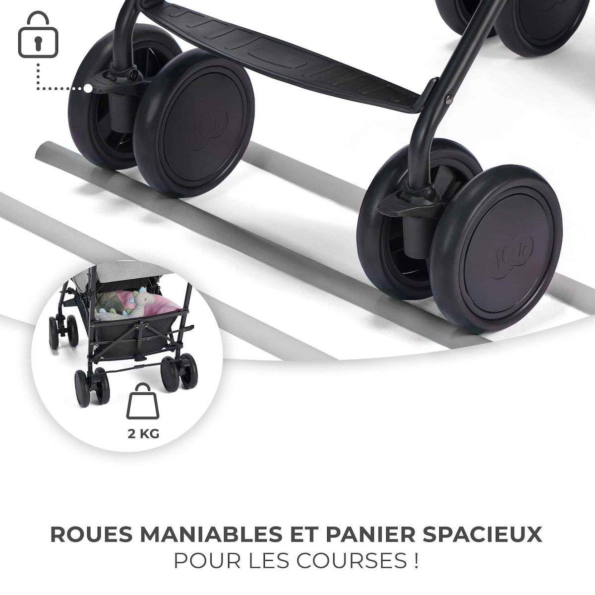 KINDERKRAFT Poussette canne compacte dossier repose reglable