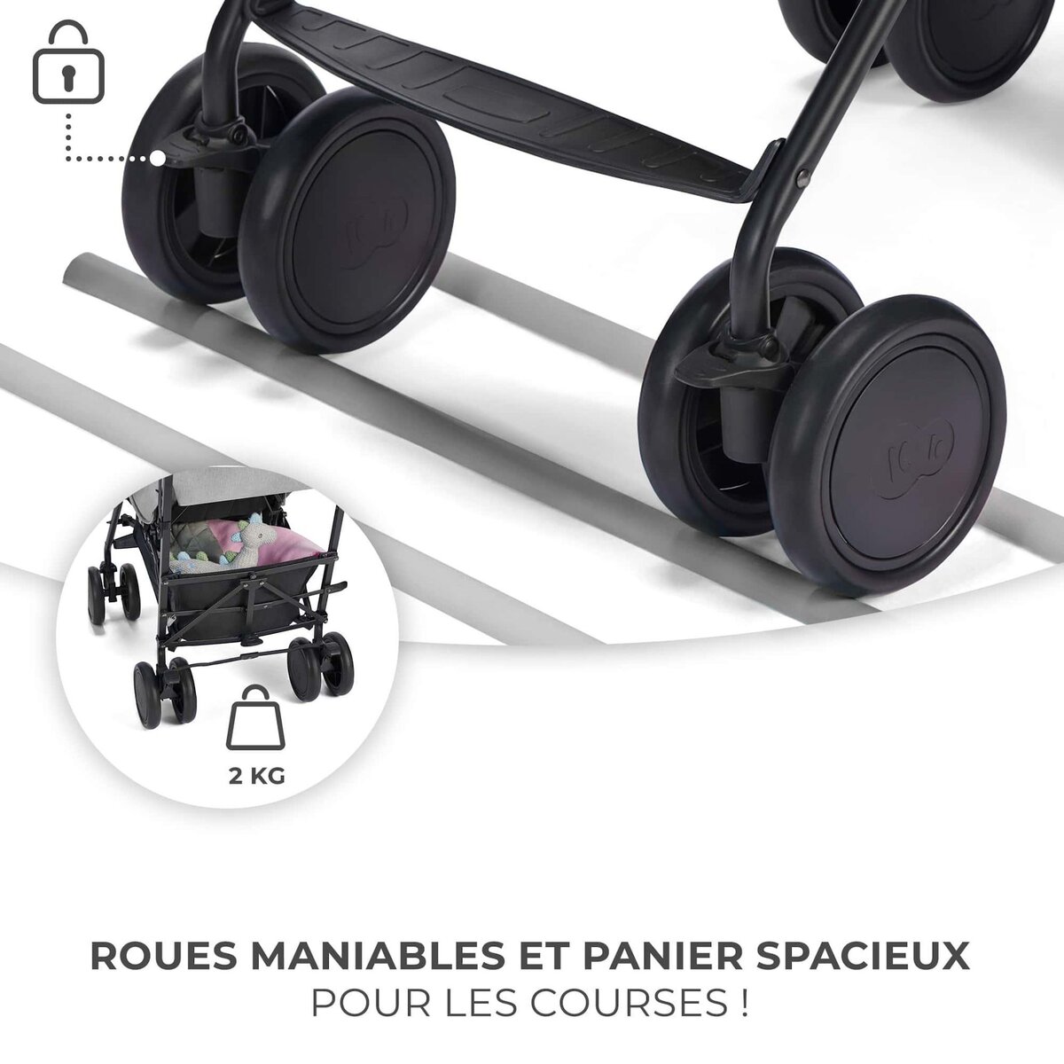 KINDERKRAFT Poussette canne compacte dossier repose reglable