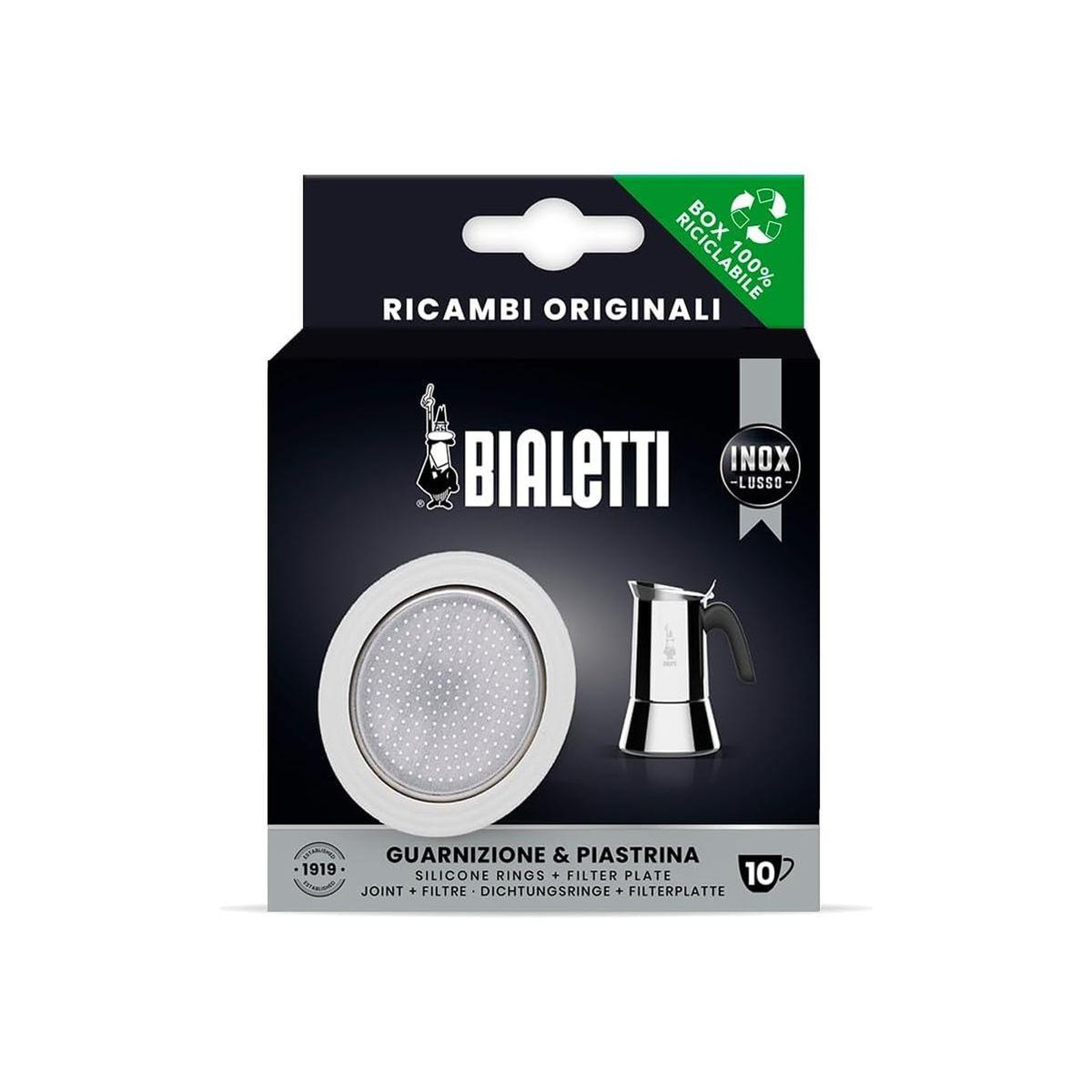 BIALETTI Joint x1 caoutchouc+ 1 filtre 10 tasses inox