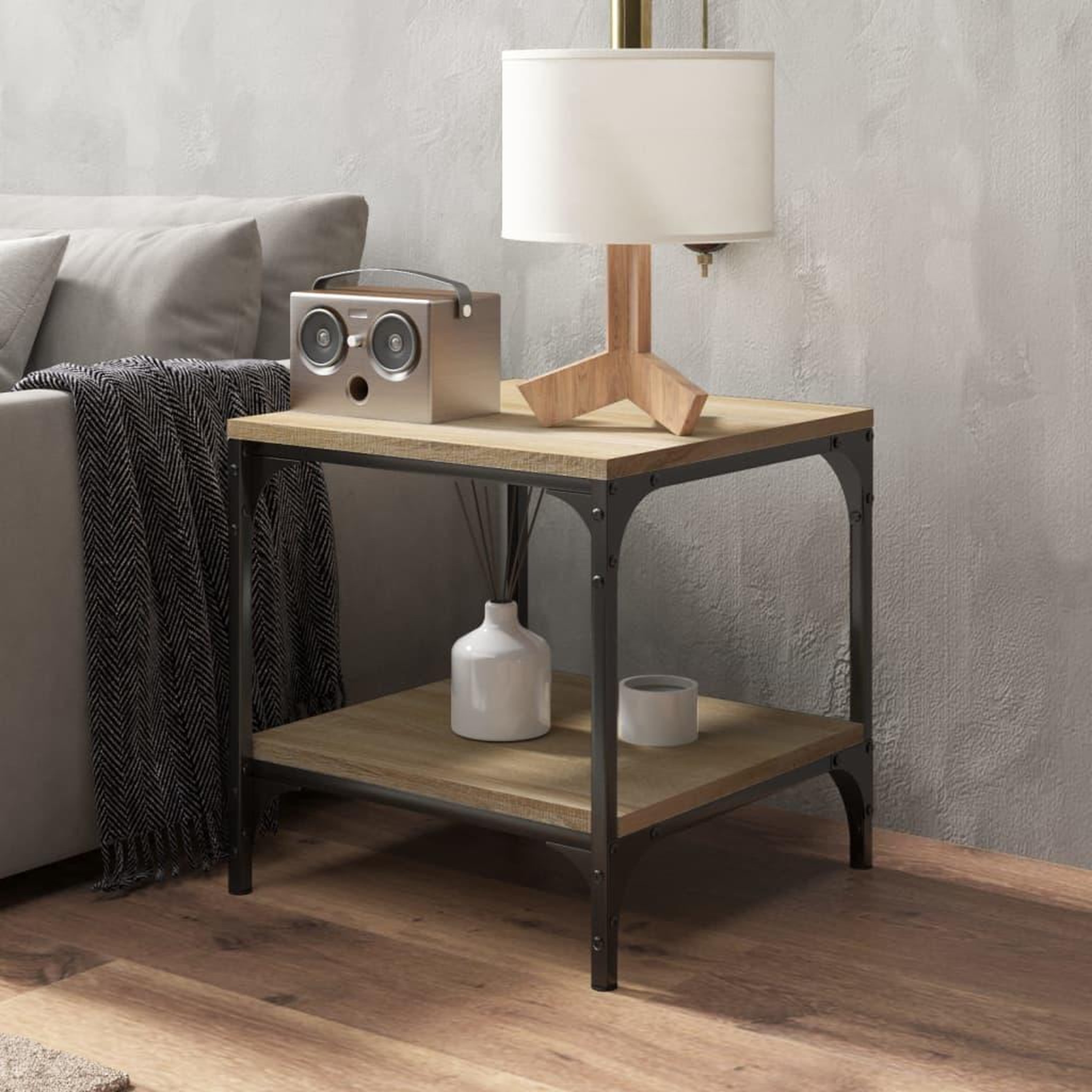Voir la diapositive 4 : VIDAXL Tables d'appoint 2 pcs Chene sonoma 40x40x40 cm Bois ingenierie