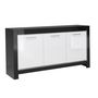Voir la diapositive 1 : Buffet design moderne 3 portes laqué brillant bicolore L160 cm MILANO
