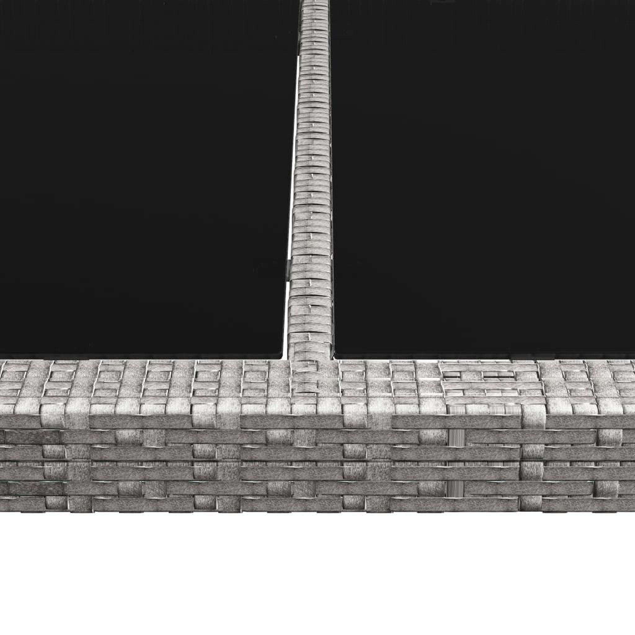 Voir la diapositive 4 : VIDAXL Table a manger d'exterieur Gris 200x150x74 cm Resine tressee