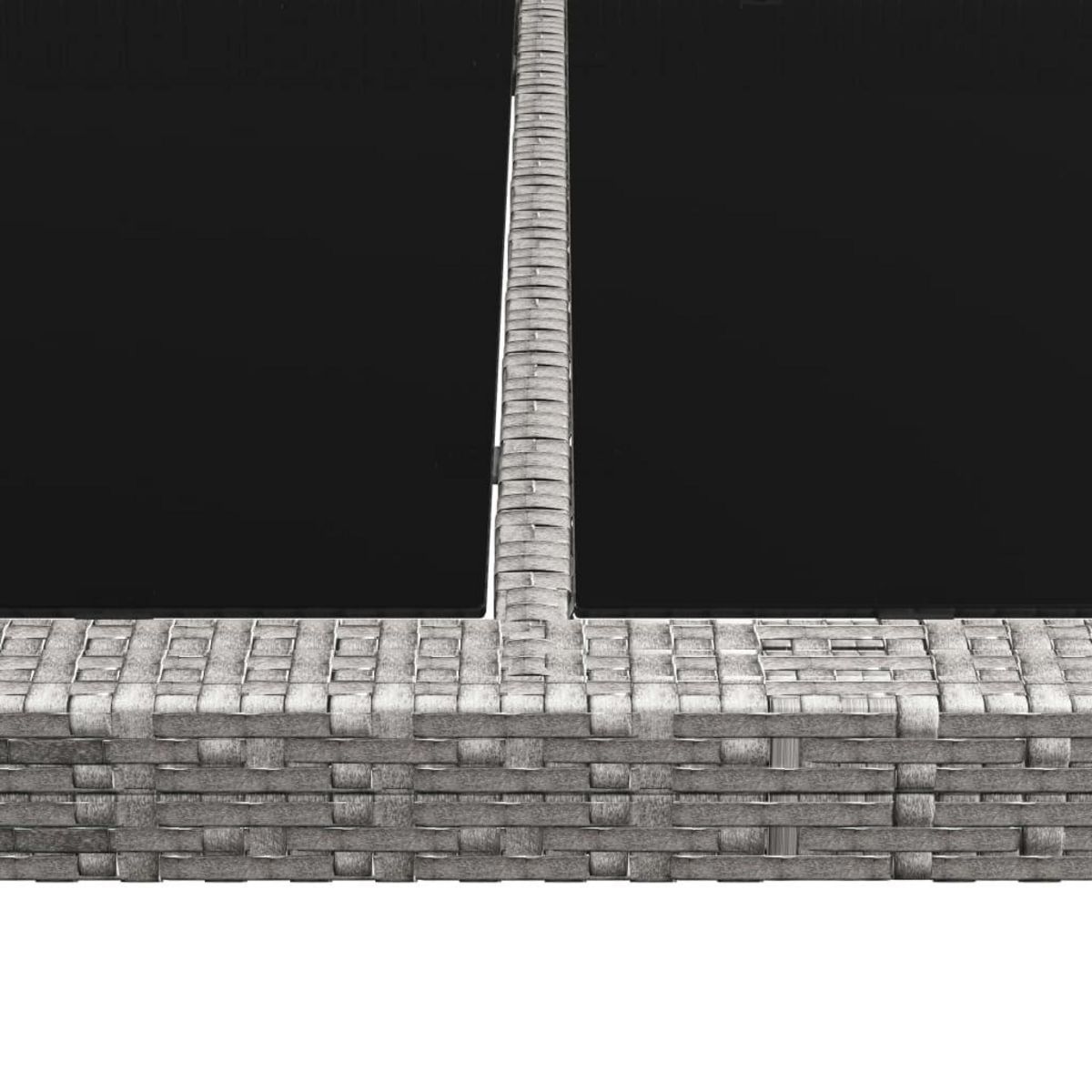 VIDAXL Table a manger d'exterieur Gris 200x150x74 cm Resine tressee