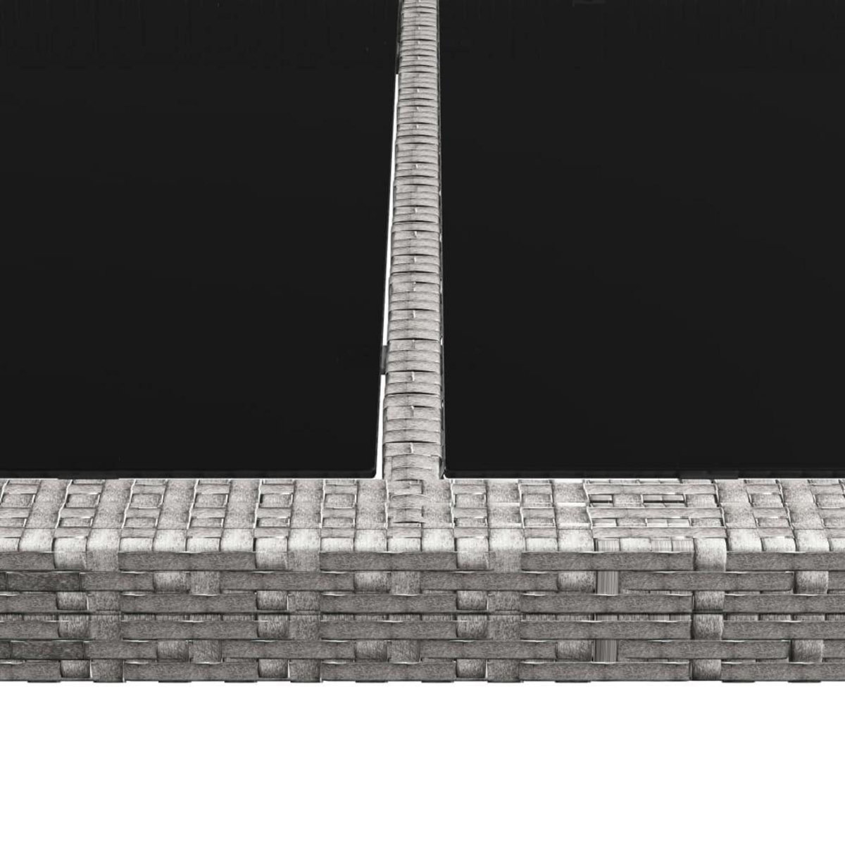 VIDAXL Table a manger d'exterieur Gris 200x150x74 cm Resine tressee