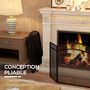 Voir la diapositive 5 : HOMCOM Pare-feu cheminée pliable 3 panneaux métal maille losange noir