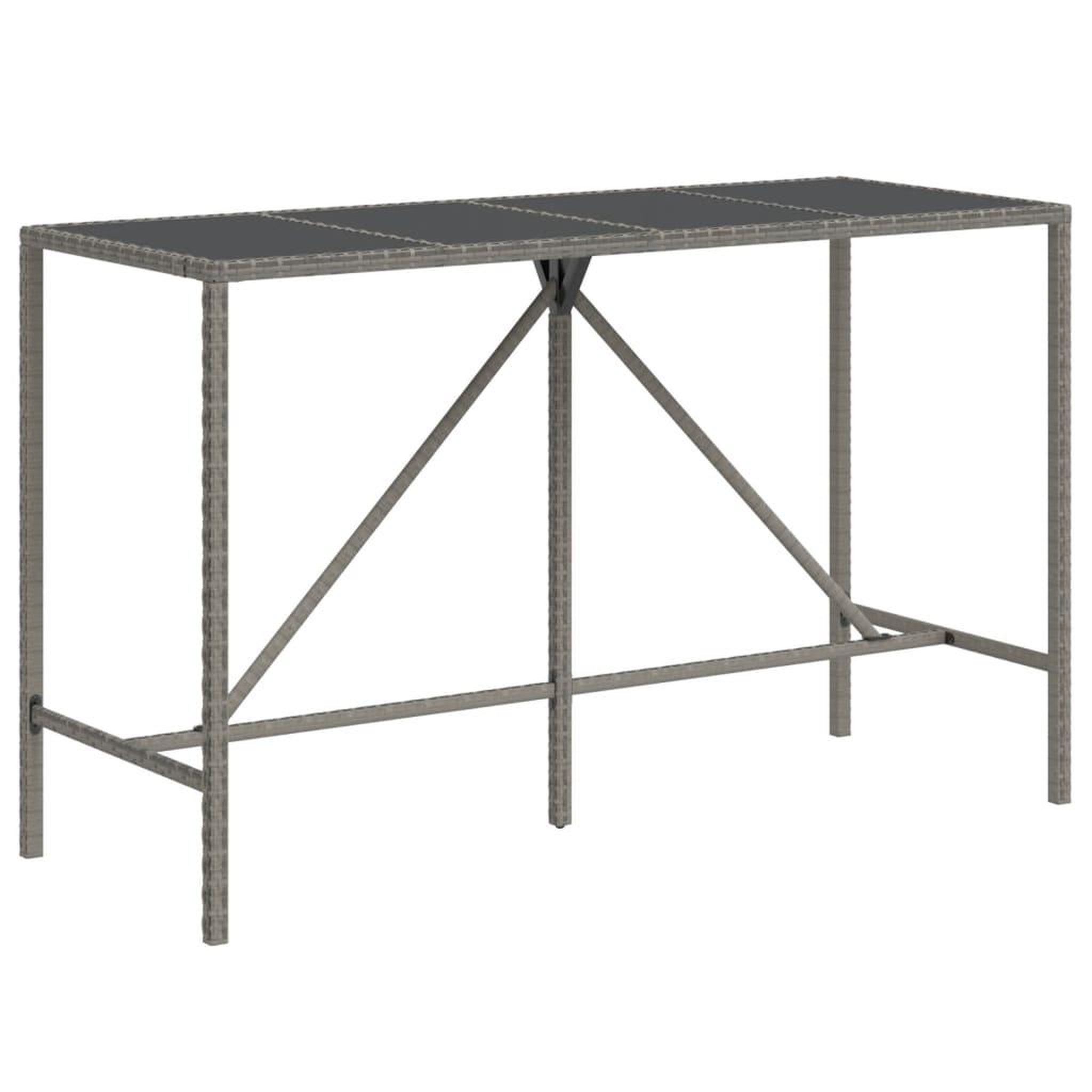 Voir la diapositive 5 : VIDAXL Ensemble de bar de jardin 9 pcs avec coussins gris poly rotin
