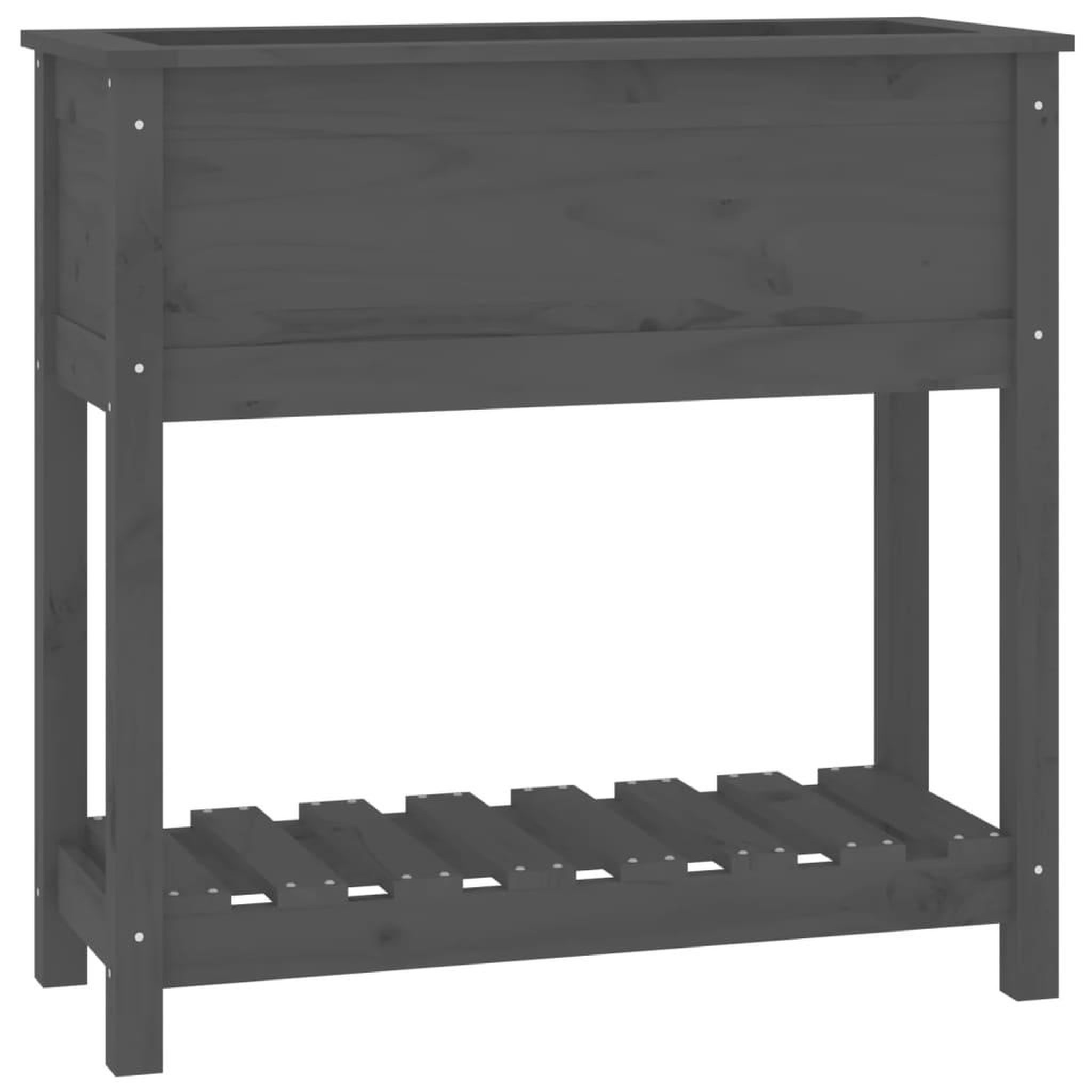 Voir la diapositive 2 : VIDAXL Jardiniere avec etagere Gris 82,5x34,5x81 cm Bois massif de pin