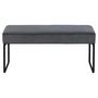 Voir la diapositive 4 : TOILINUX Banc 2 places en tissus effet velours et Métal - Gris et Noir