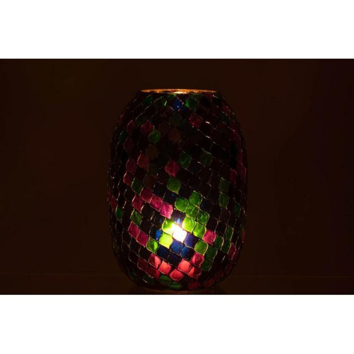 Paris Prix Photophore Mosaïque en Verre  Carmen  25cm Mauve