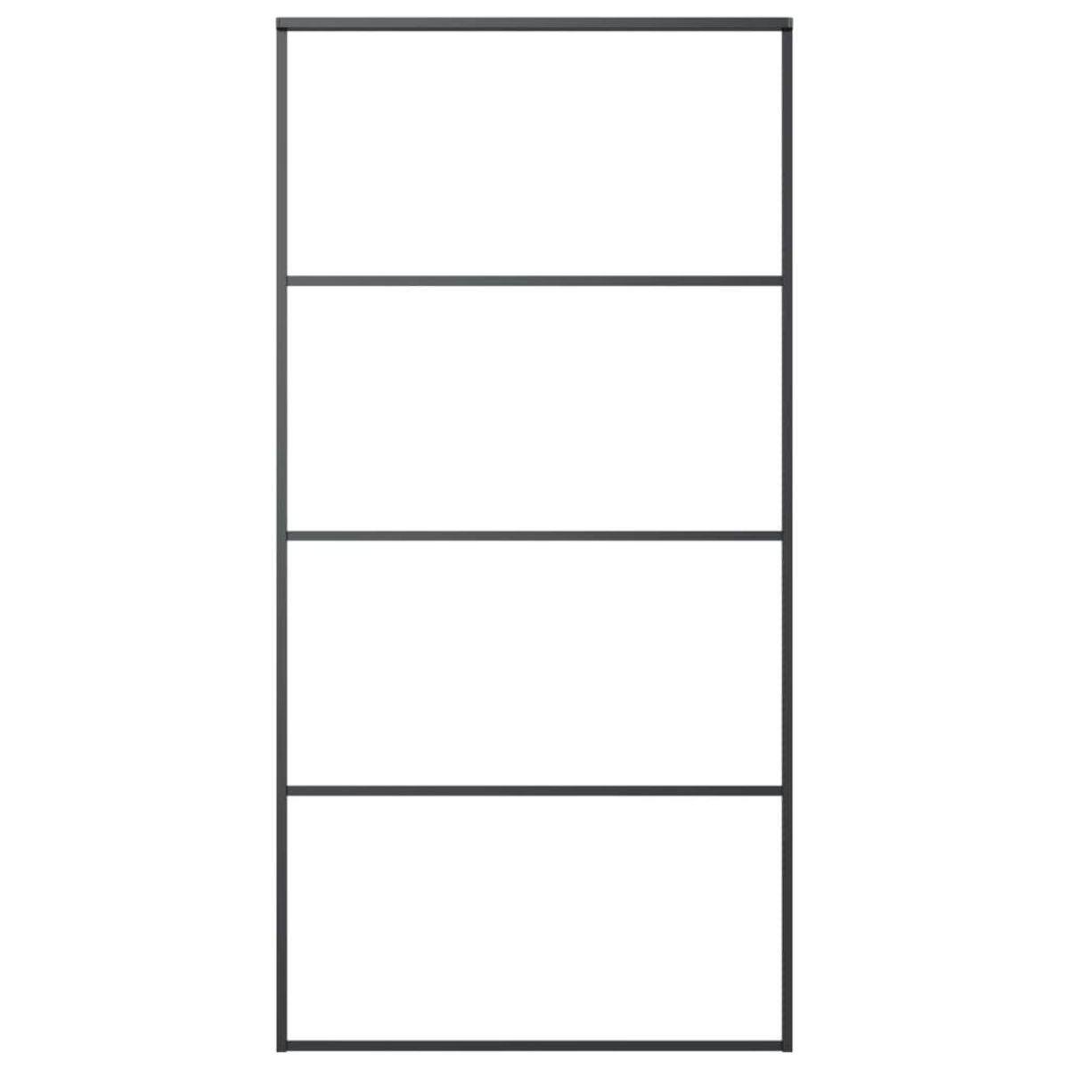 VIDAXL Porte coulissante Aluminium et verre ESG 102,5x205 cm Noir