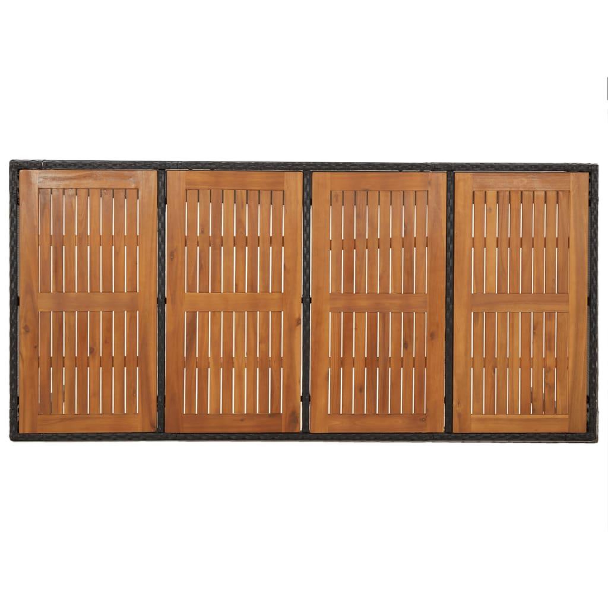 Voir la diapositive 5 : VIDAXL Table de jardin dessus en bois Noir 190x90x75 cm Resine tressee