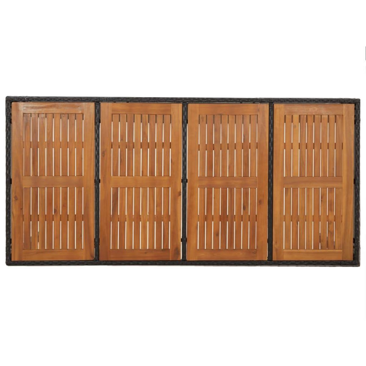 VIDAXL Table de jardin dessus en bois Noir 190x90x75 cm Resine tressee