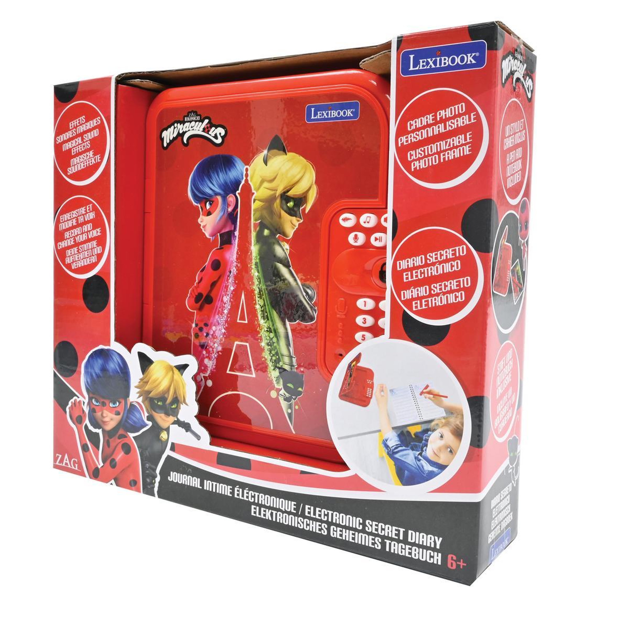 Voir la diapositive 4 : Lexibook Journal intime électronique avec coffre-fort Miraculous