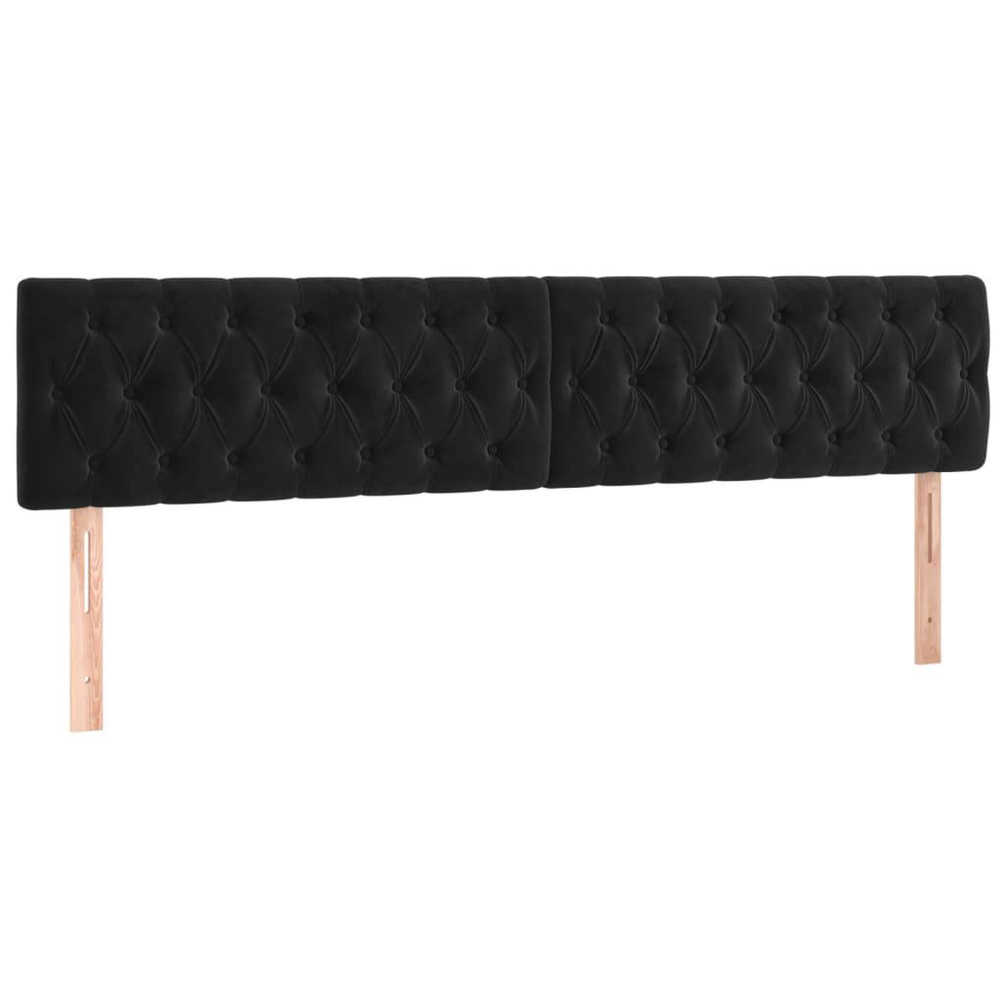 Voir la diapositive 2 : VIDAXL Tetes de lit 2 pcs Noir 100x7x78/88 cm Velours