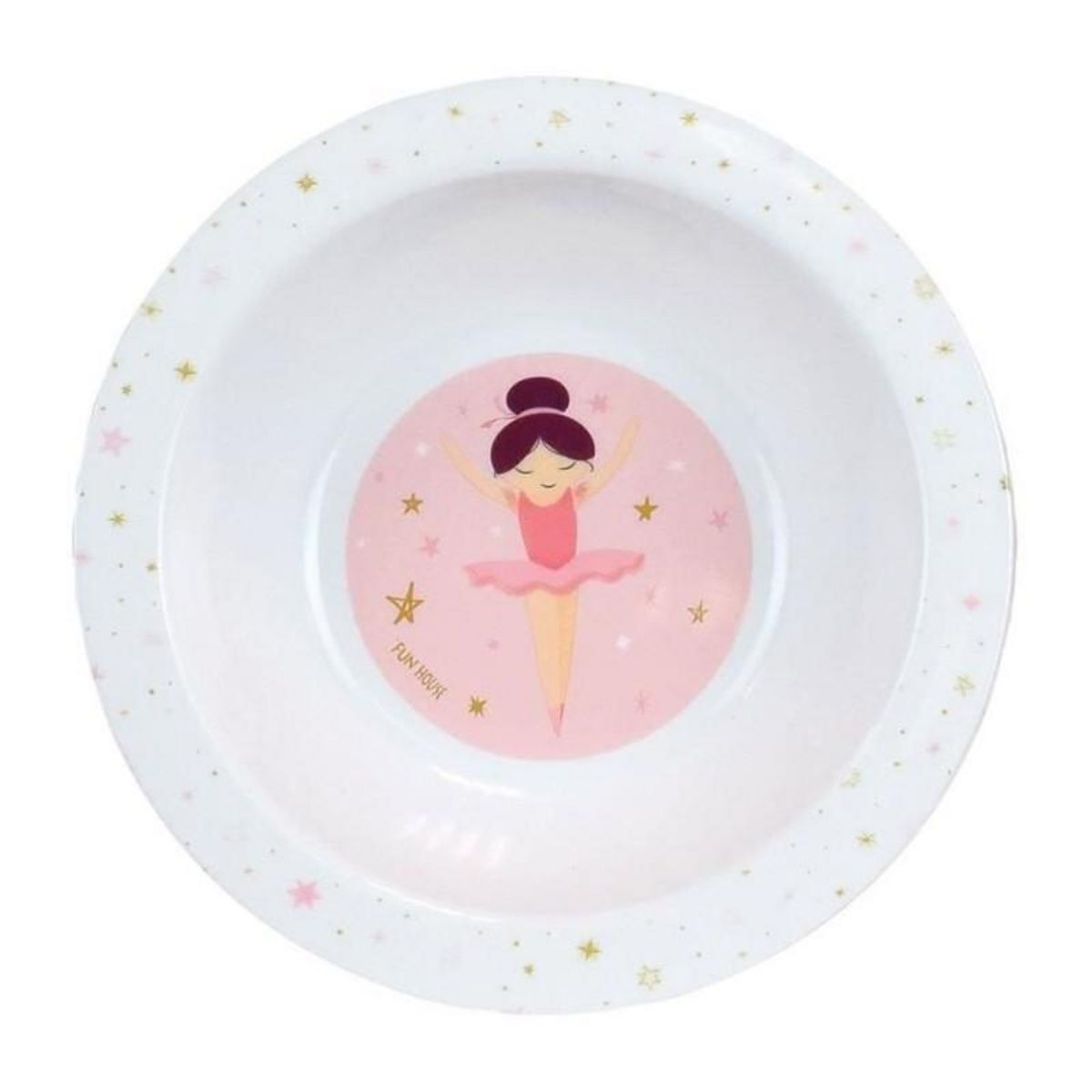 Fun House Lot Vaisselle Danseuse Ballerine - FUN HOUSE - 006364 - Verre, Assiette Creuse, Assiette Plate, Couverts, Gourde et Boîte Goût