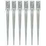 Voir la diapositive 1 : VIDAXL Piquets au sol 6 pcs Argente 7x7x75 cm Acier galvanise