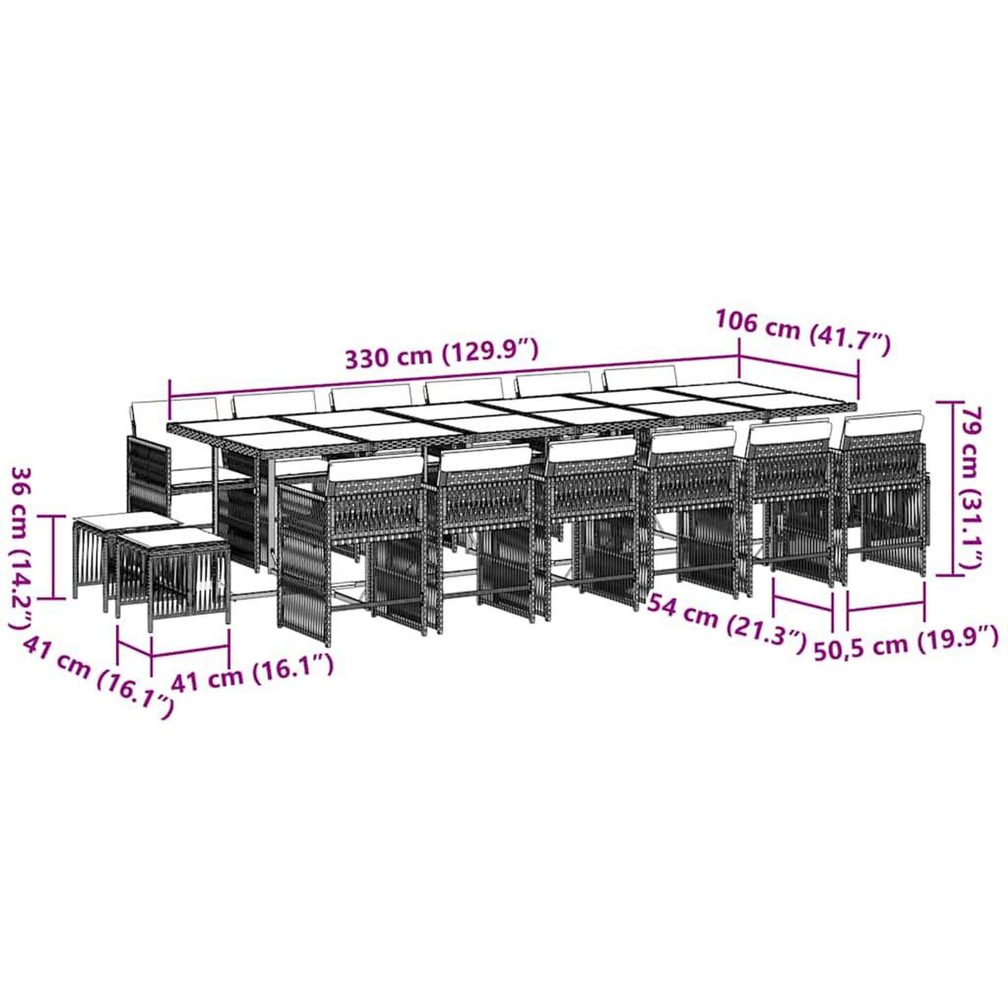 Voir la diapositive 6 : VIDAXL Ensemble a manger de jardin et coussins 17 pcs marron rotin