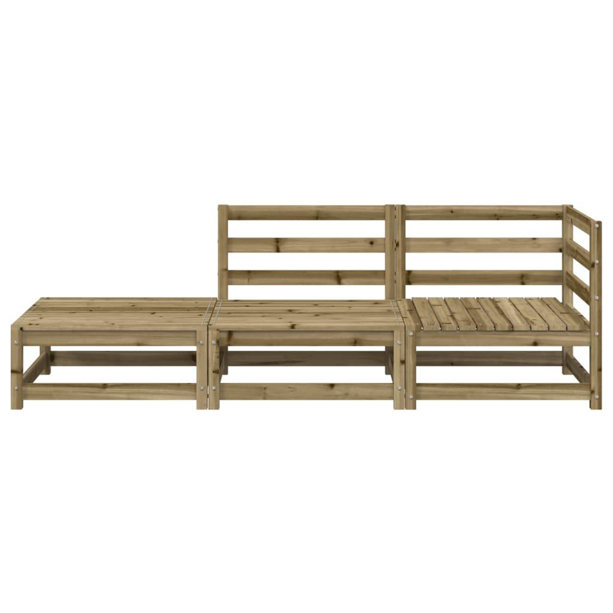 Voir la diapositive 4 : VIDAXL Canape de jardin et repose-pieds 2 places bois de pin impregne