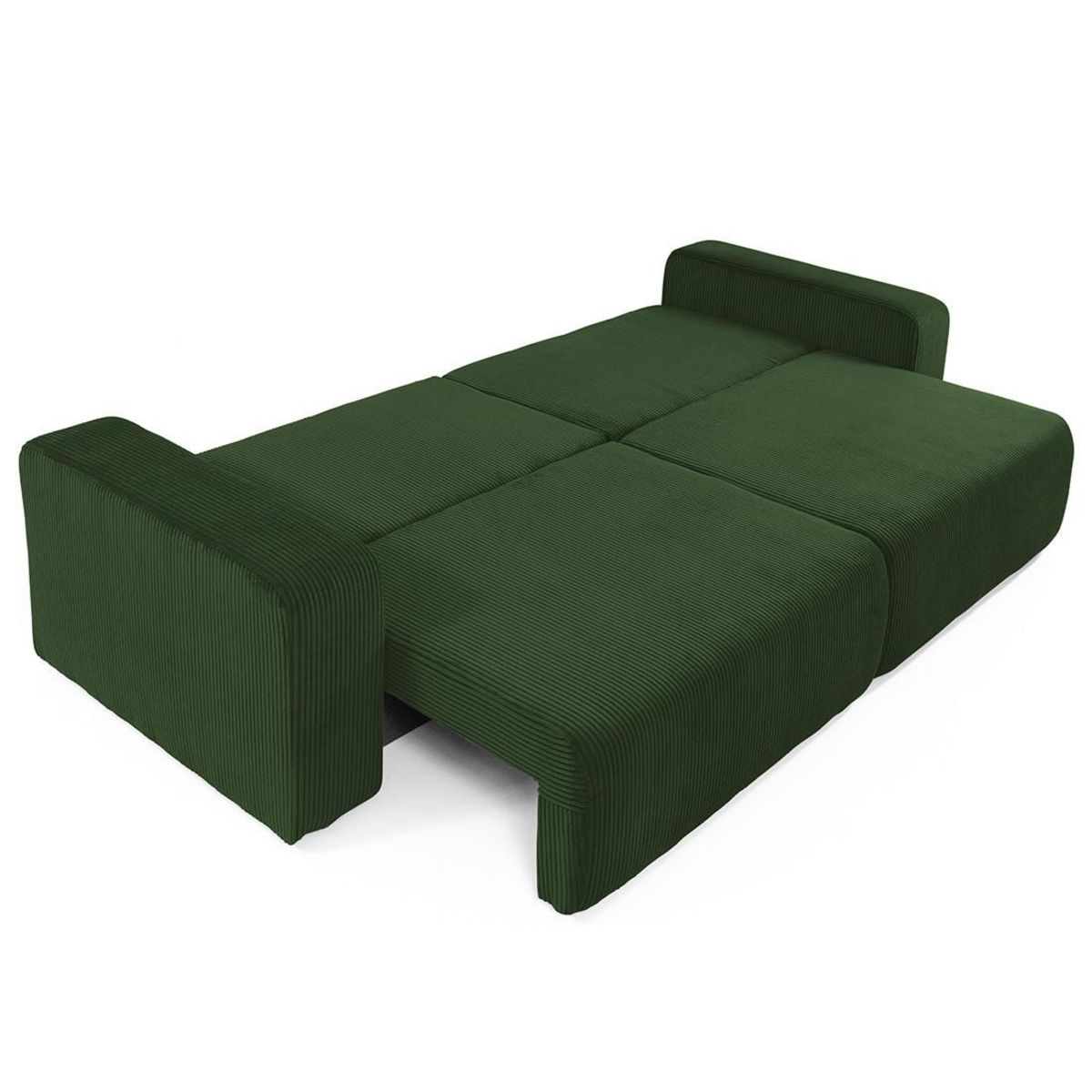 BEST MOBILIER Artemisa - canapé droit 3 places convertible avec coffre en velours côtelé