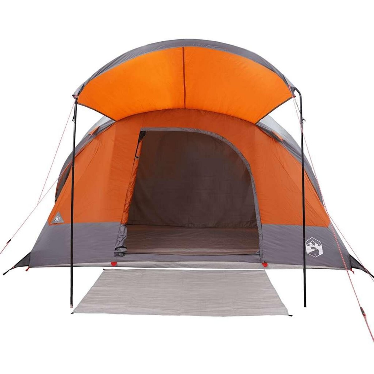 VIDAXL Tente familiale tunnel 8 personnes gris et orange impermeable
