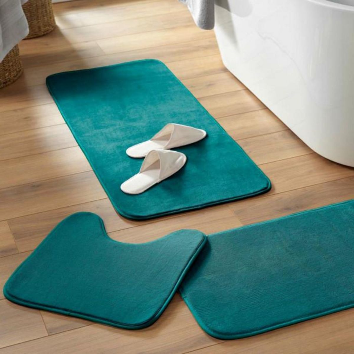 Paris Prix Tapis Contour WC  Vitamine II  45x45cm Bleu Émeraude