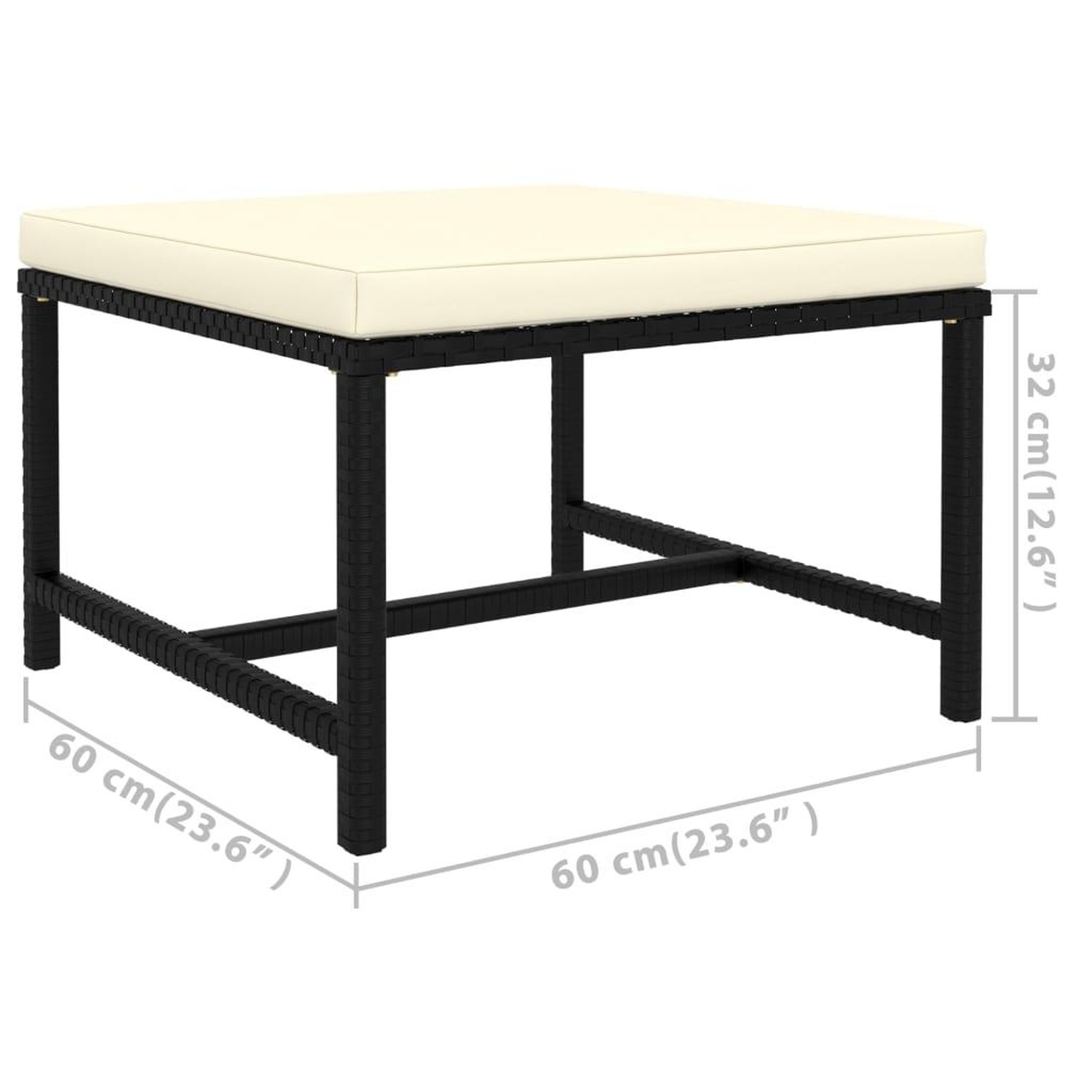 Voir la diapositive 6 : VIDAXL Salon de jardin 7 pcs avec coussins resine tressee noir