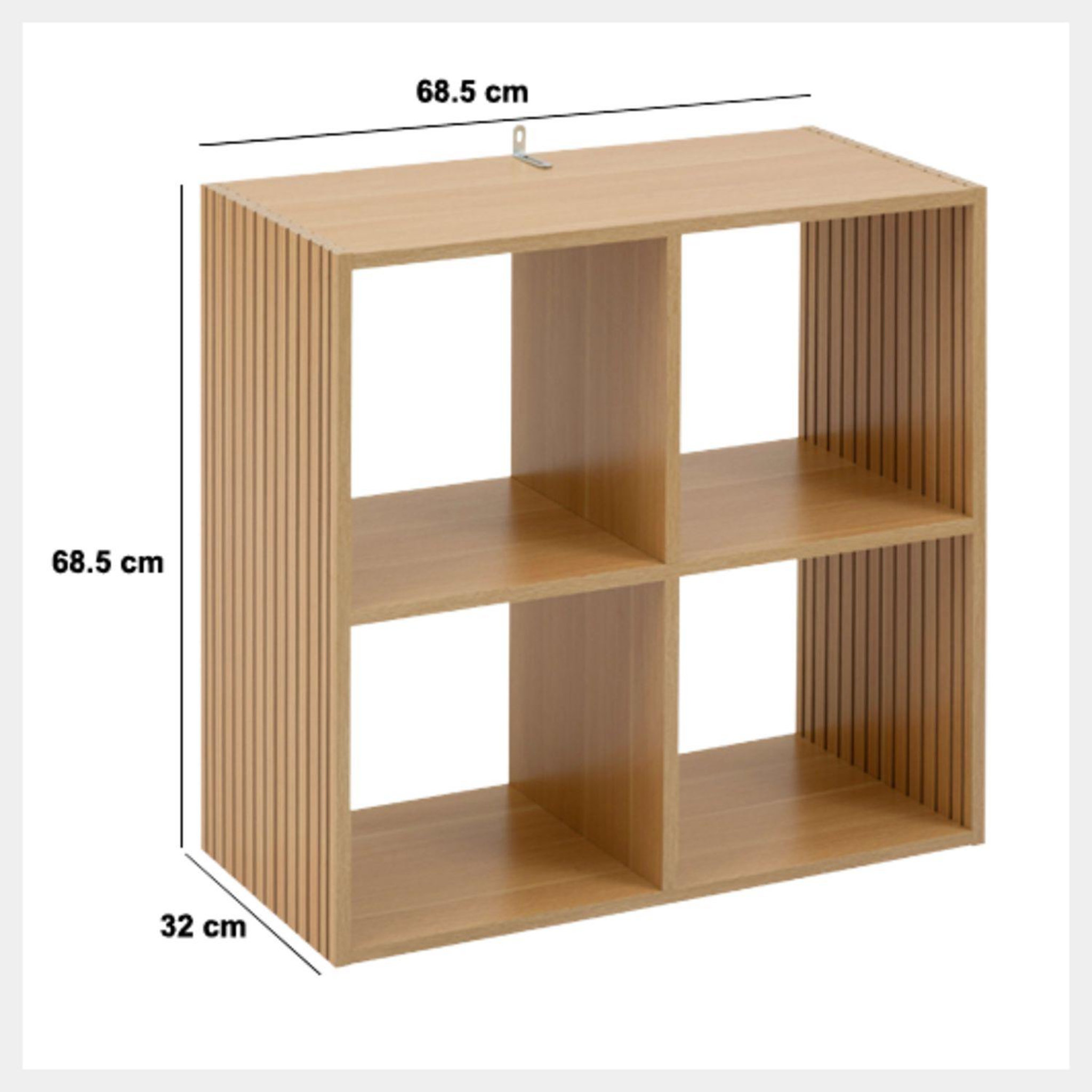 Voir la diapositive 3 : FIVE Étagère 4 cases mix en bois TASSO - Beige