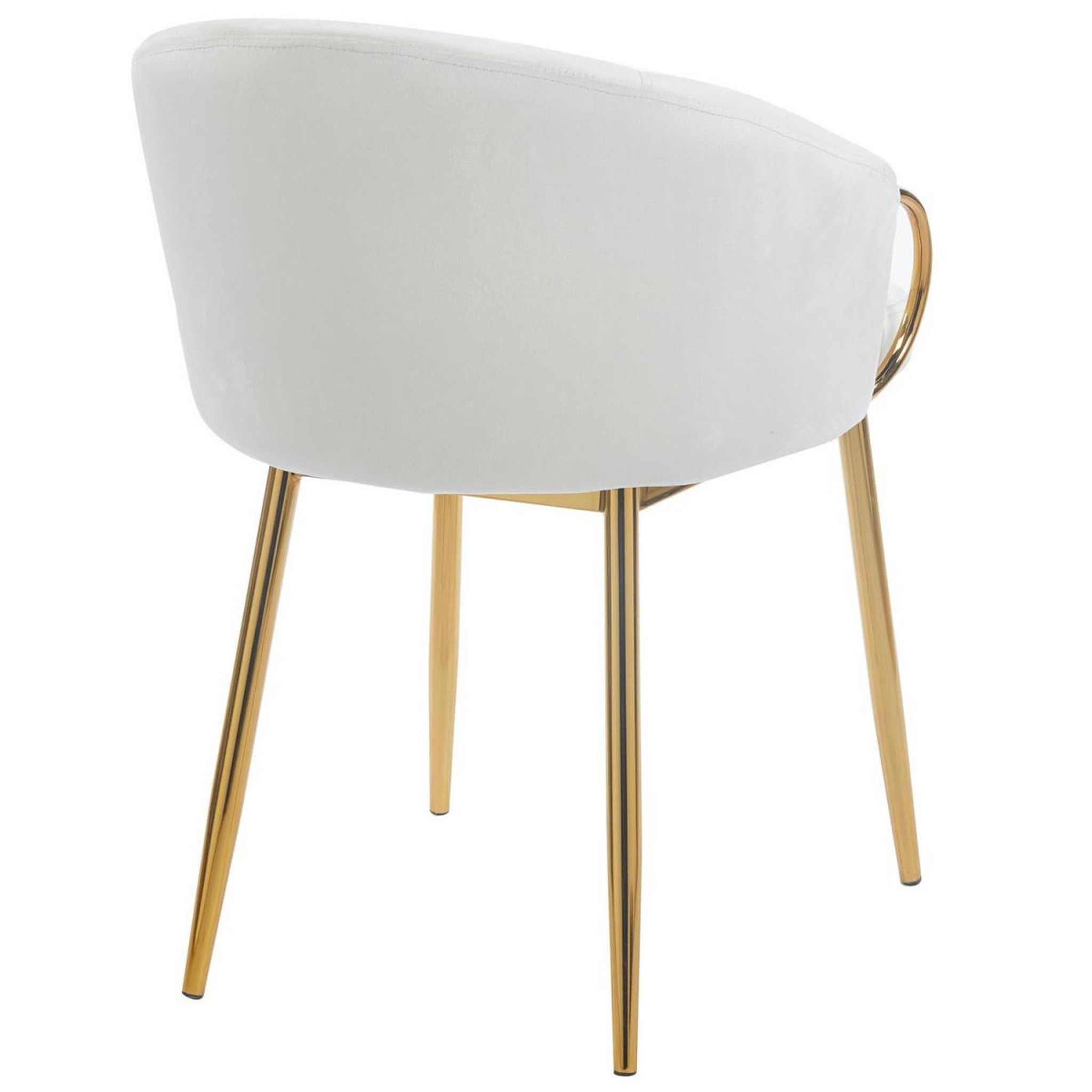 Voir la diapositive 4 : Paris Prix Lot de 2 Chaises en Velours  Julia  74cm Beige & Or