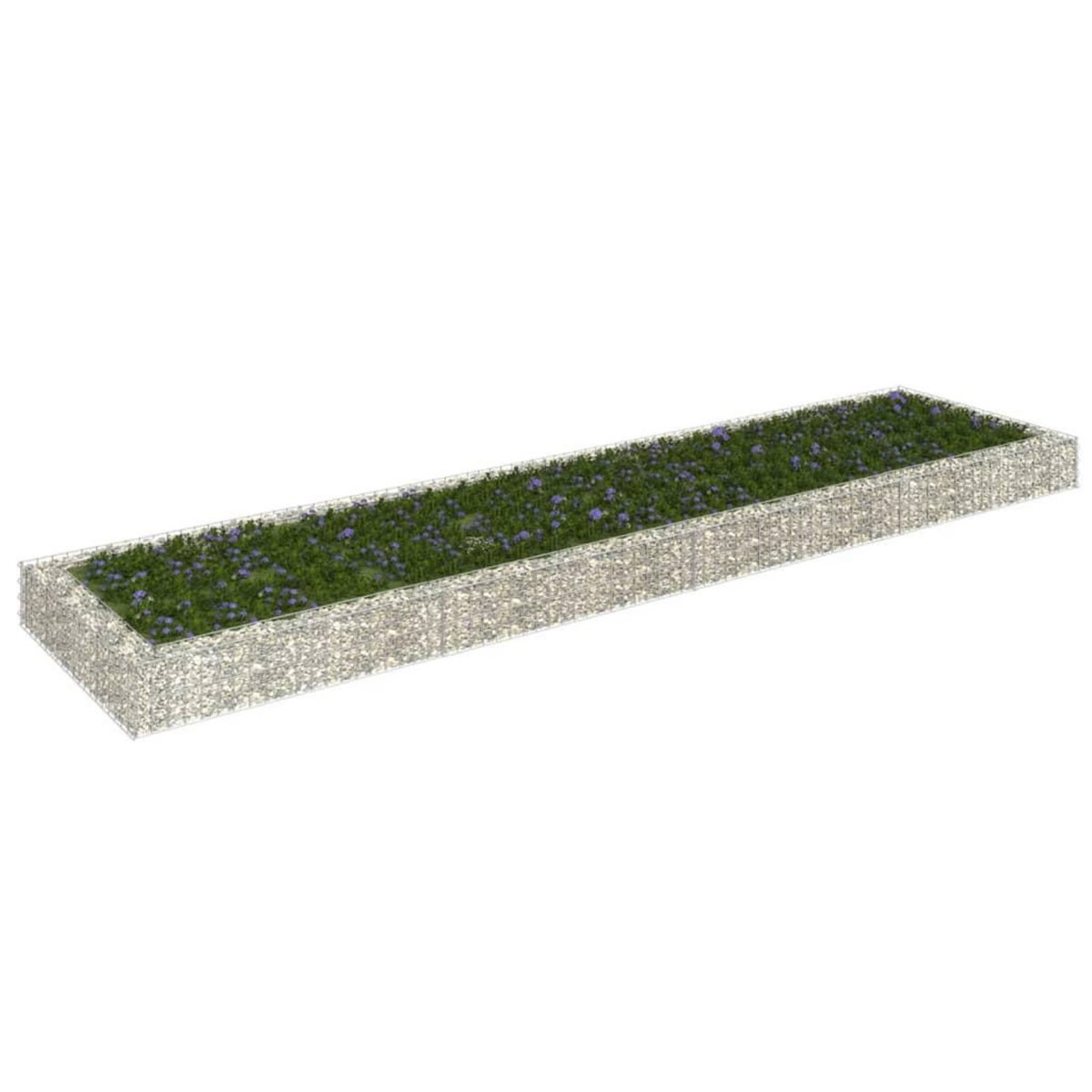 VIDAXL Lit sureleve a gabion Acier galvanise 400x100x20 cm