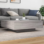 VIDAXL Table basse avec lumieres LED sonoma gris 100x100x31 cm