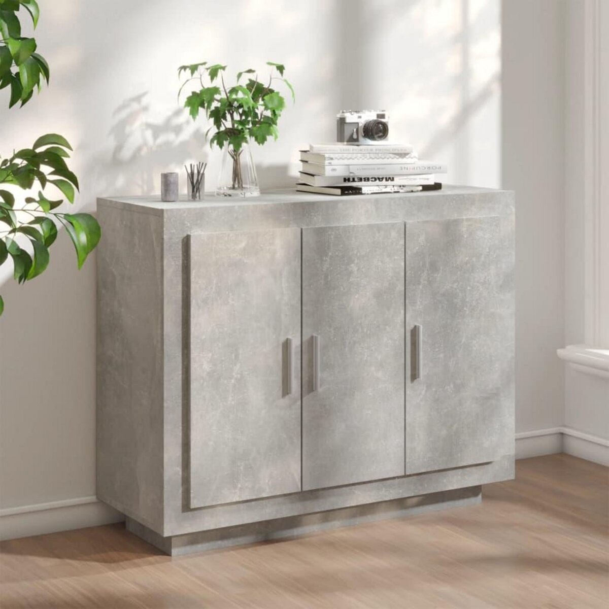 VIDAXL Buffet Gris beton 92x35x75 cm Bois d'ingenierie