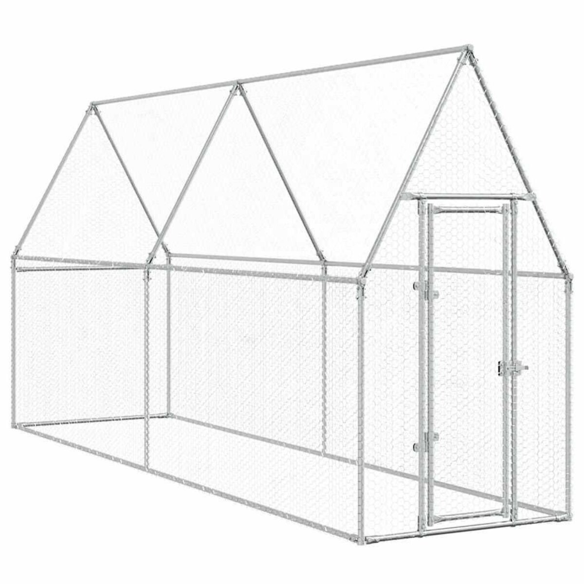 VIDAXL Cage pour poules argente 400x100x190 cm acier galvanise