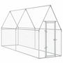 Voir la diapositive 2 : VIDAXL Cage pour poules argente 400x100x190 cm acier galvanise