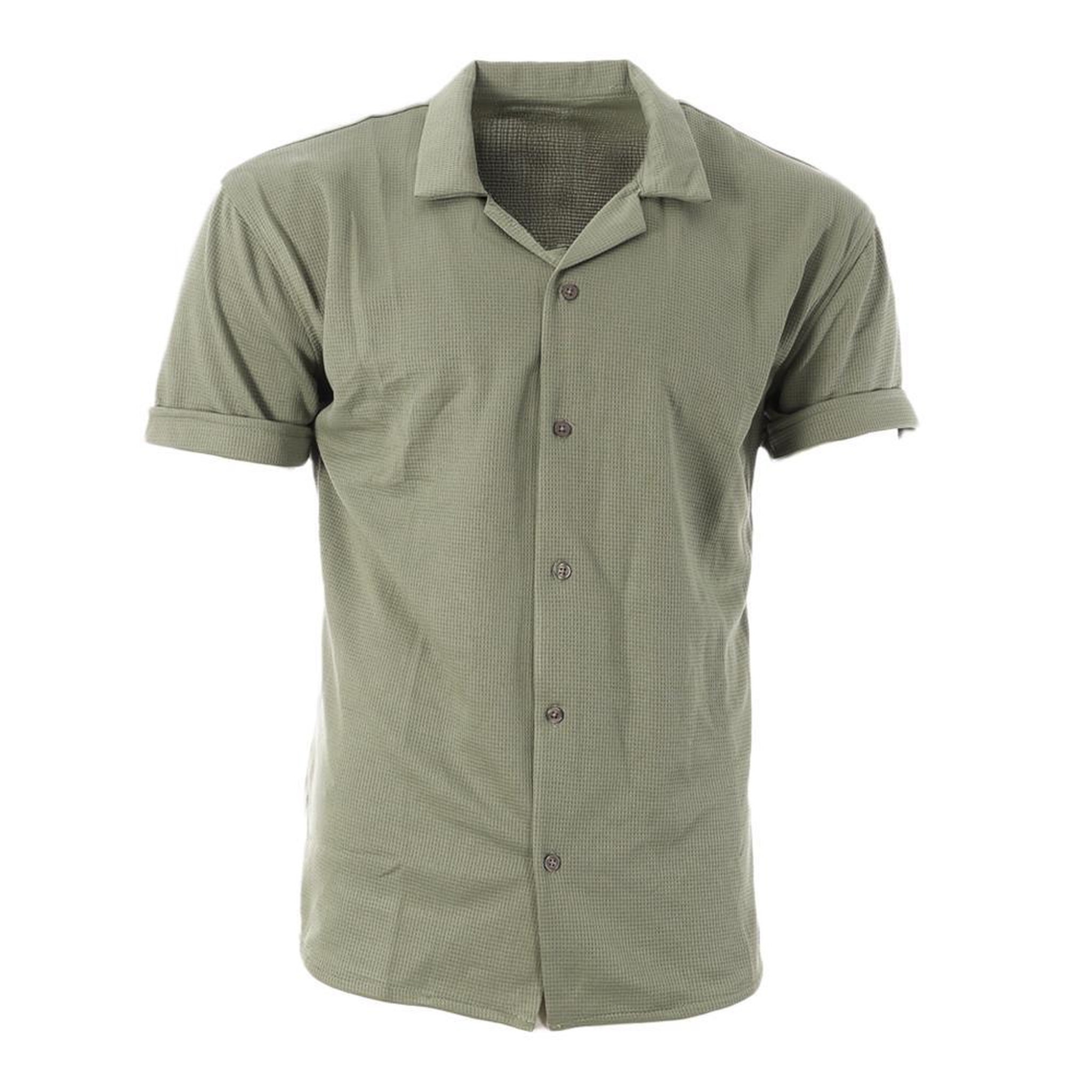 Voir la diapositive 2 : PANAME BROTHERS Chemise Manches Courtes Kaki Homme Paname Brothers DOV