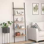 VIDAXL Etagere inclinee a 5 niveaux Marron clair et noir 64x34x185,5cm