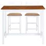 Voir la diapositive 2 : VIDAXL Table et chaises de bar 3 pcs Bois massif Marron et blanc