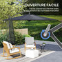 Voir la diapositive 5 : OUTSUNNY Parasol déporté octogonal inclinable rabattable diamètre 2,97 m parasol de jardin avec pied en croix noir