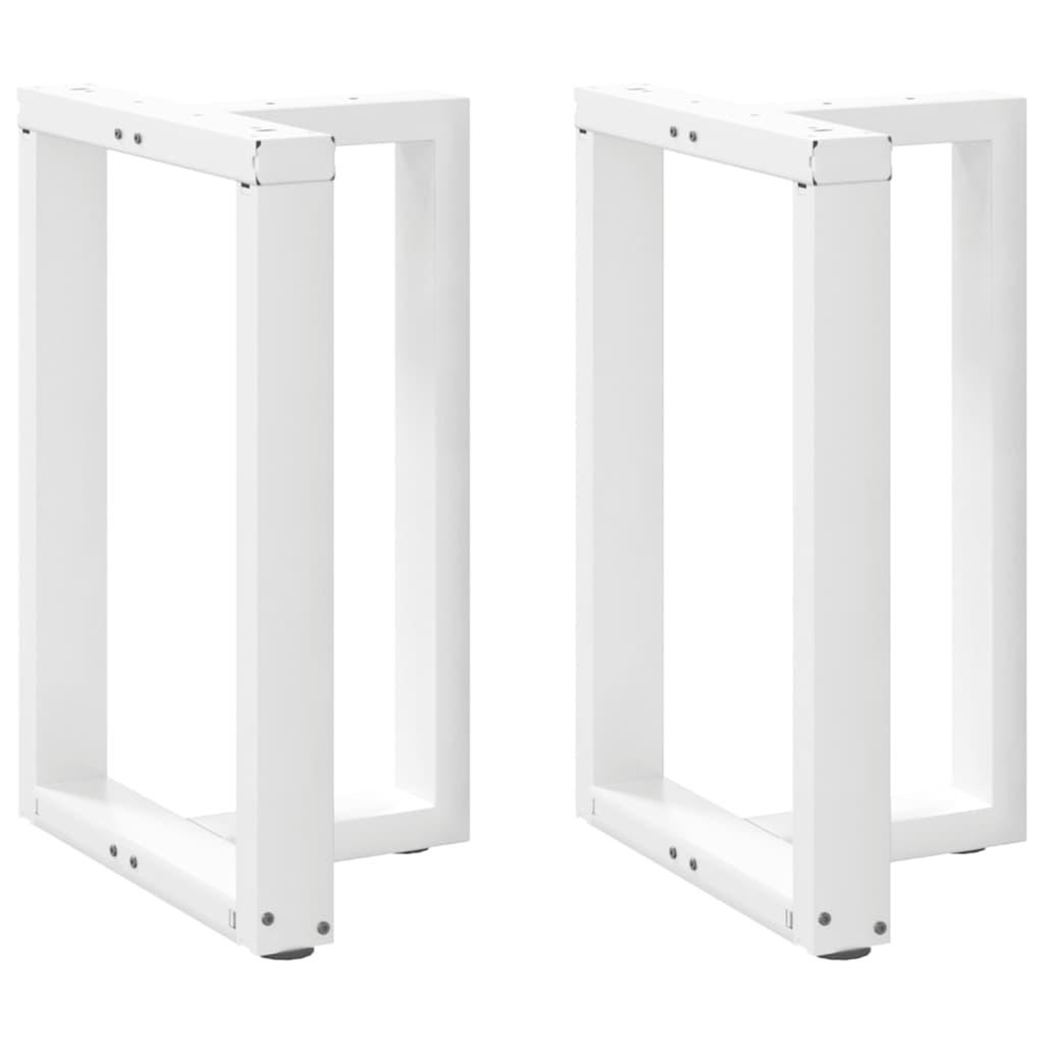 VIDAXL Pieds de table a manger forme de T 2 pcs blanc 50x35x(72-73) cm