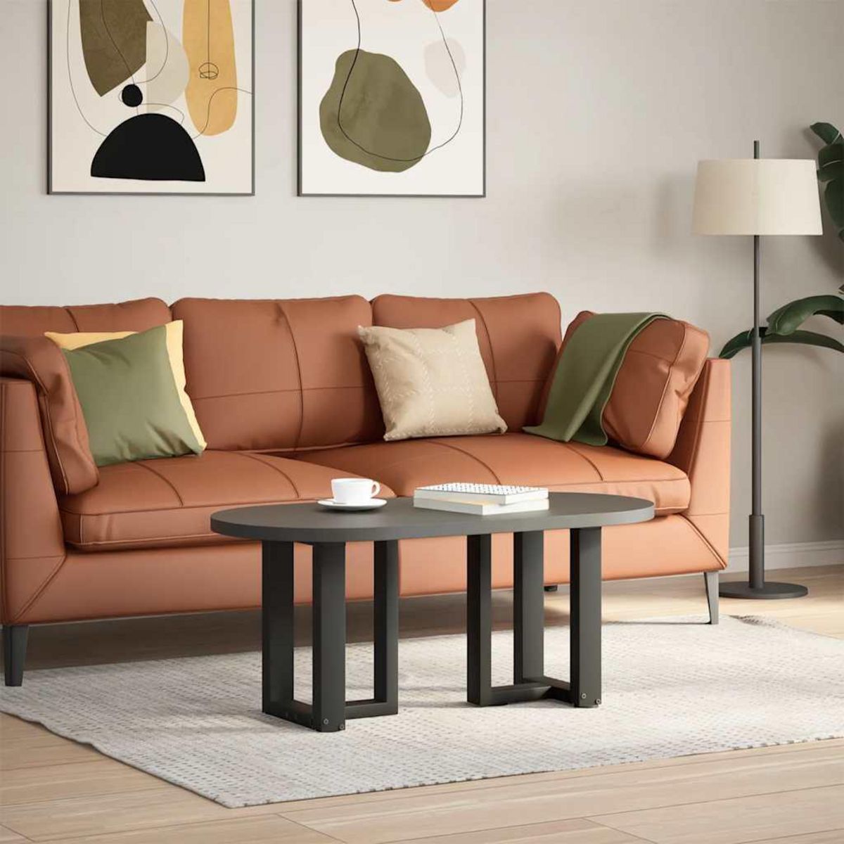 VIDAXL Pieds de table basse forme de T 2pcs noir 38x25x(42-43)cm acier