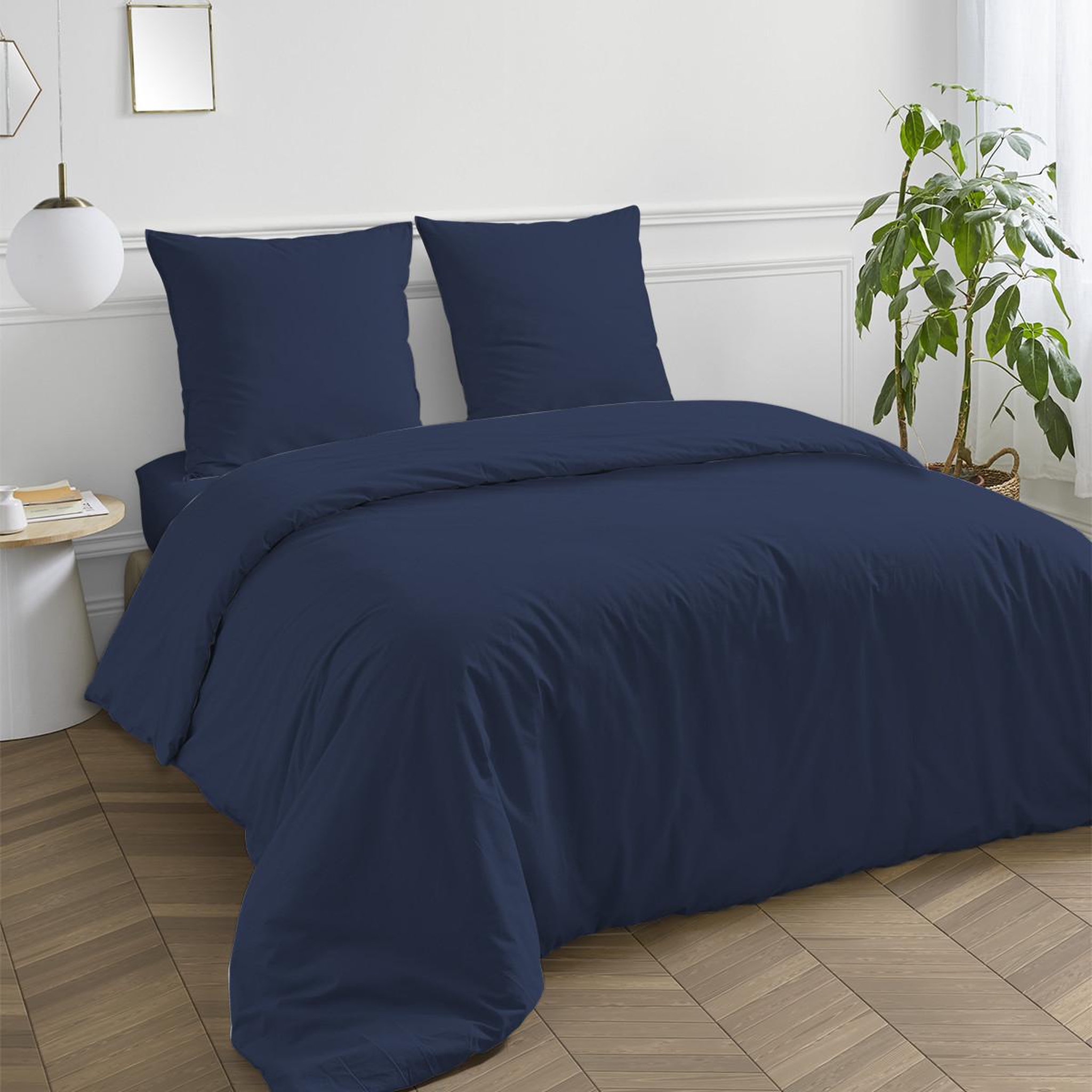 Voir la diapositive 3 : FUTURE HOME Housse de couette en coton 57 fils unie