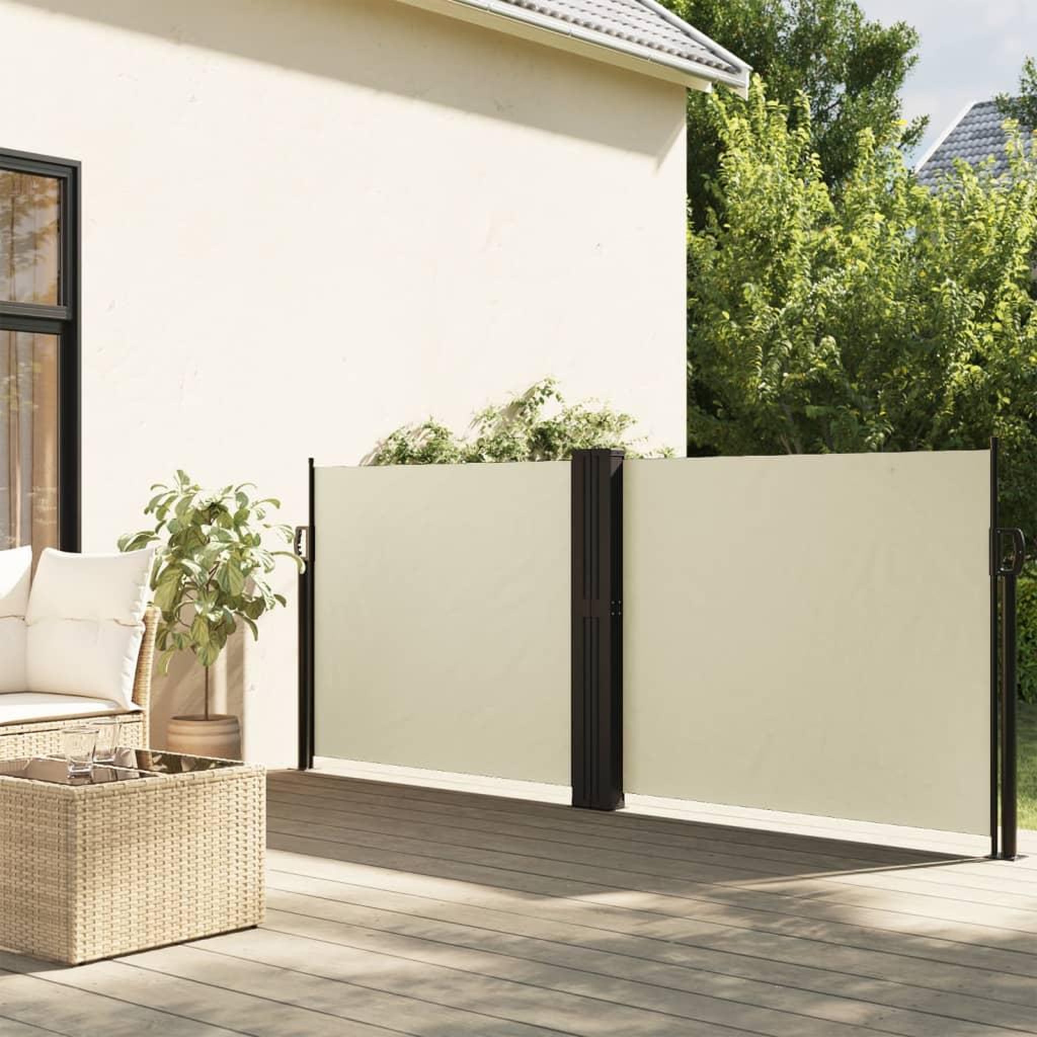 VIDAXL Auvent lateral retractable creme 140x600 cm
