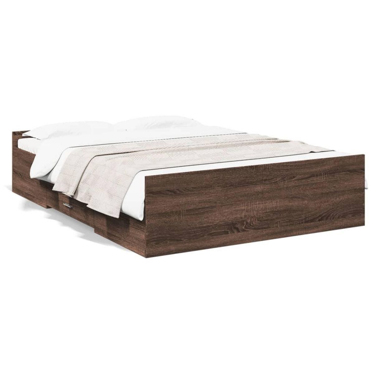 VIDAXL Cadre de lit avec tiroirs sans matelas chene marron 120x200 cm