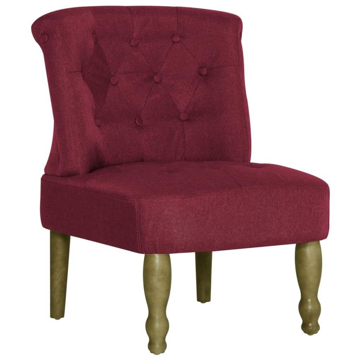 VIDAXL Chaises françaises lot de 2 rouge bordeaux tissu