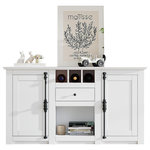 MERAX Buffet 2 porte(s) 1 tiroir(s) - 130 cm blanc mdf