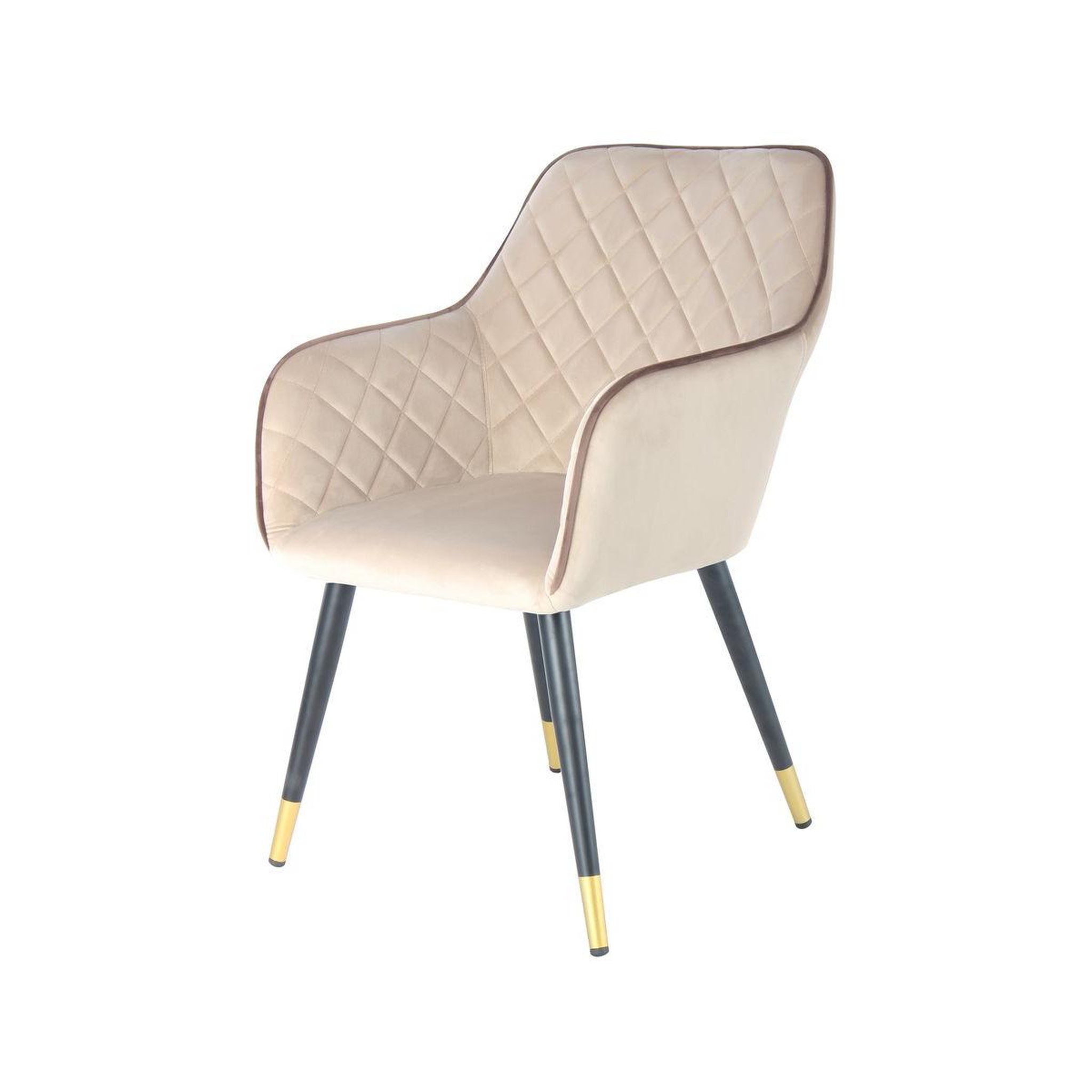 Paris Prix Chaise déco en velours  amino  86cm beige & or