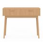 Voir la diapositive 3 : ID MARKET Console 2 tiroirs JULIETTE lattes tasseau bois coloris chêne