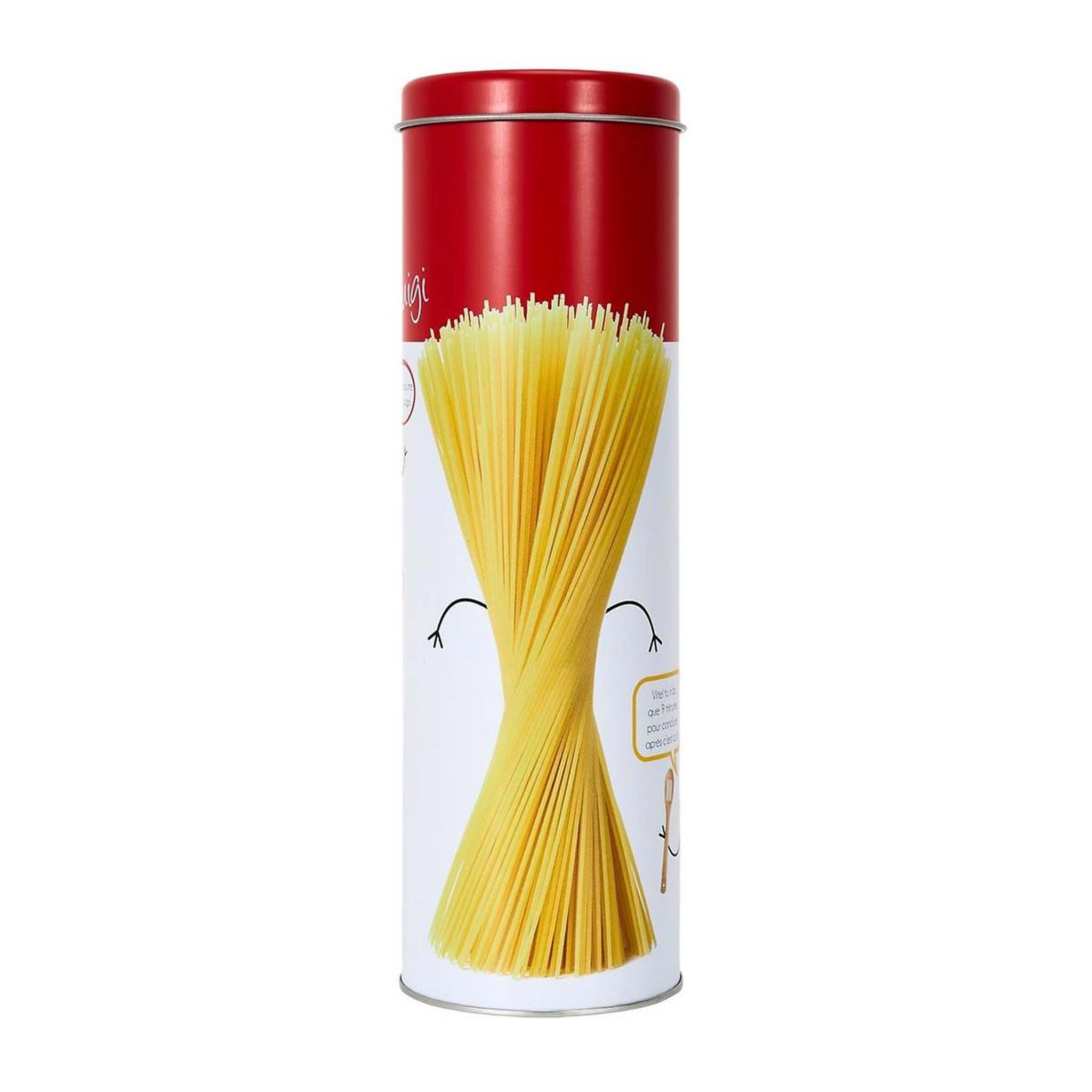 Voir la diapositive 2 : COOK CONCEPT Boîte à spaghettis en métal  ludique  27cm rouge