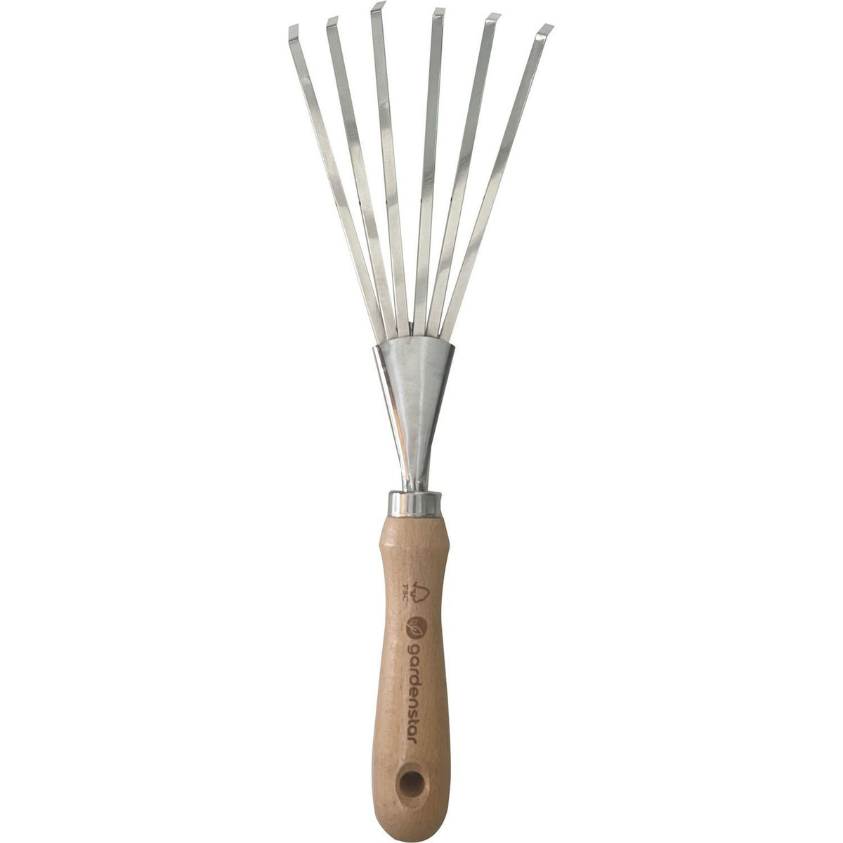 GARDENSTAR Râteau à feuilles - 37,2x12,6cm - Manche en bois FSC