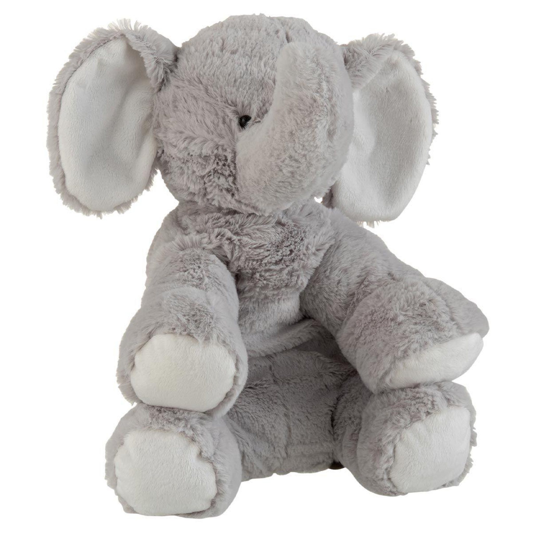 J-LINE Peluche enfant  eléphant  38cm gris